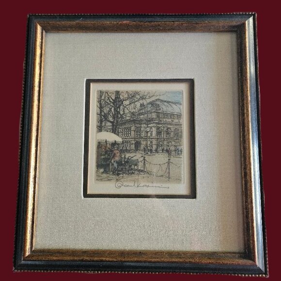 Original etching Vienna Opera House signed by Robert Kasimir rare find - Picture 1 of 3